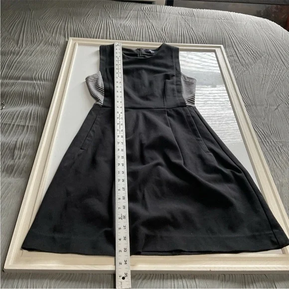 Madewell Black Sleeveless Fit & Flare Mini Dress with Striped Side Panels Size 0 - Picture 11 of 11